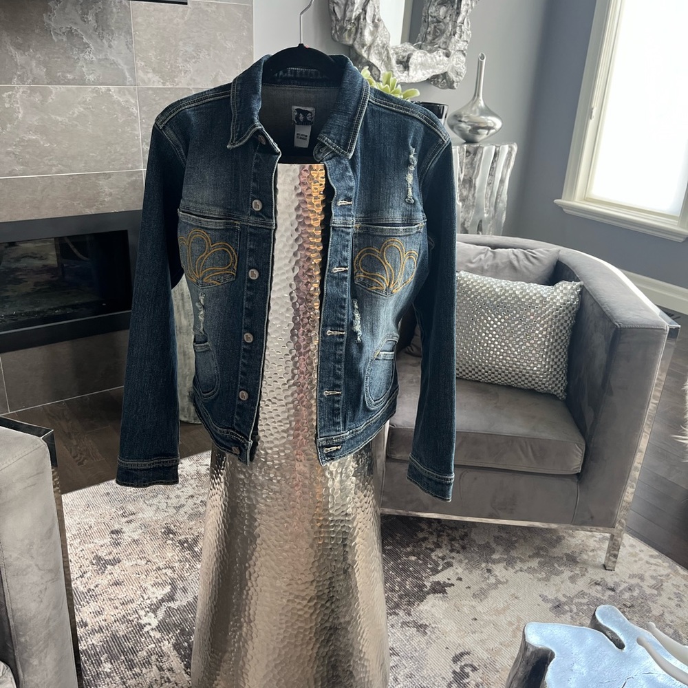 vintage Honee partridge family look denim jacket size large 1970s